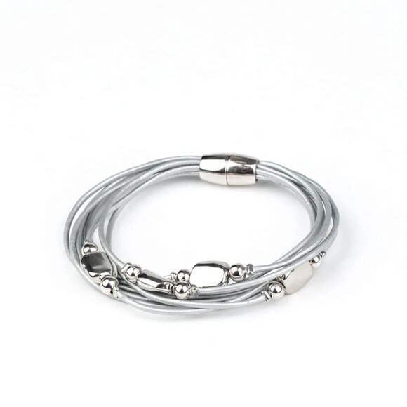 Paparazzi Jewelry Accessories - Raw Edge - Silver Bracelet - Vintage - Picture 2 of 4